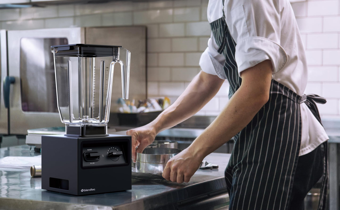 Blendtec Chef Blender with large capacity 110oz total capacity blending jar – Commercial back of house versatility and durability with tamper - Black