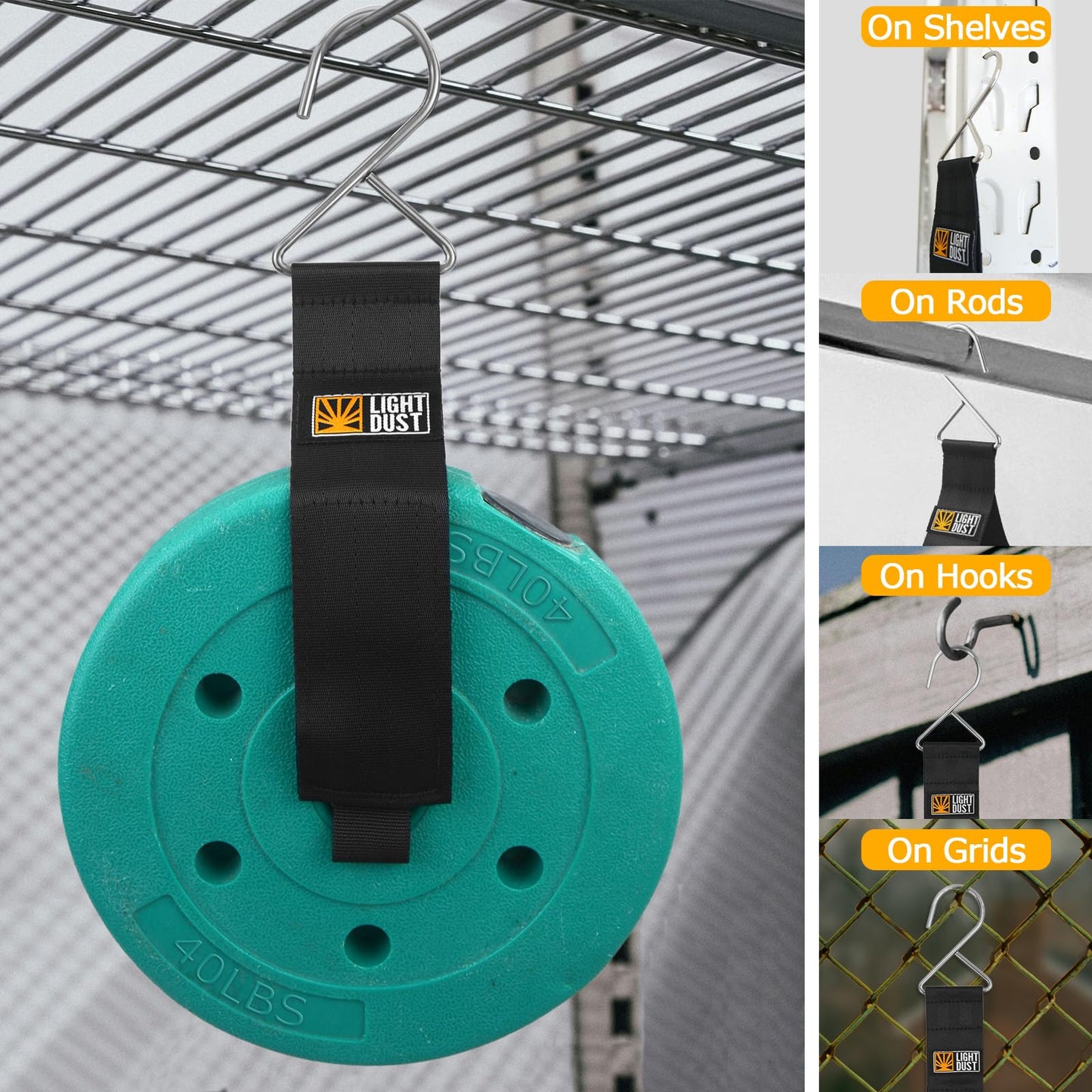 Hanging Extension Cord Holder - Storage Wrap Straps With Metal Hooks 10Pack 15 22 Heavy Duty Garage Organizer Tool Hangers - Gar