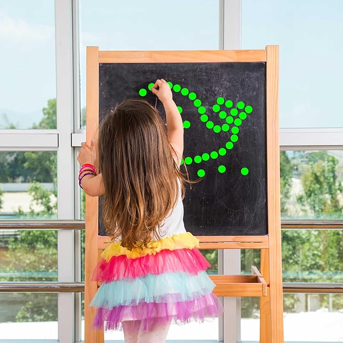 0.75 Inch Multi - Purpose Labels,1000 PCS 3/4" Fluorescent Green Stickers for Classroom, Papers, Market, Price Tags, and Library Book Labels. Non - Printable Round Colored Dot