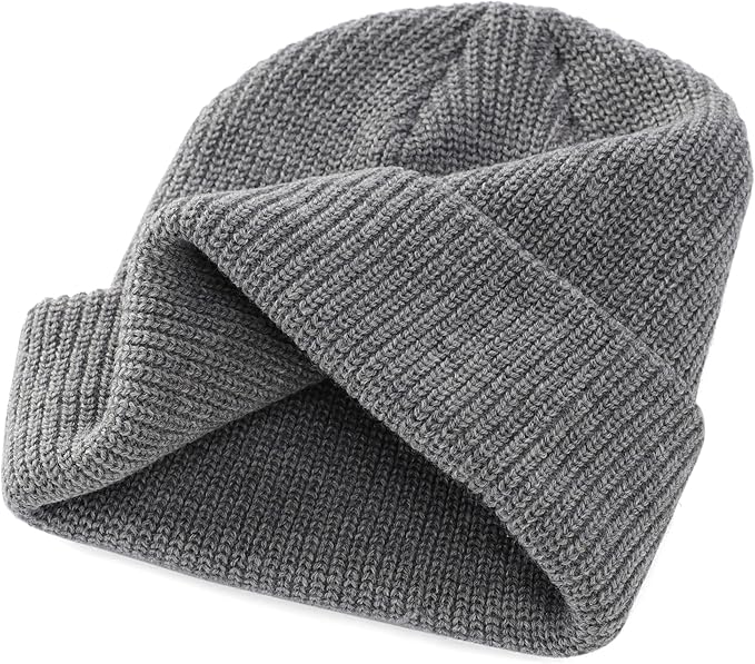 Connectyle Classic Double Layer Knit Beanie Hat Warm Thick Acrylic Winter Hats Daily Cuffed Beanies Watch Hat for Men Women
