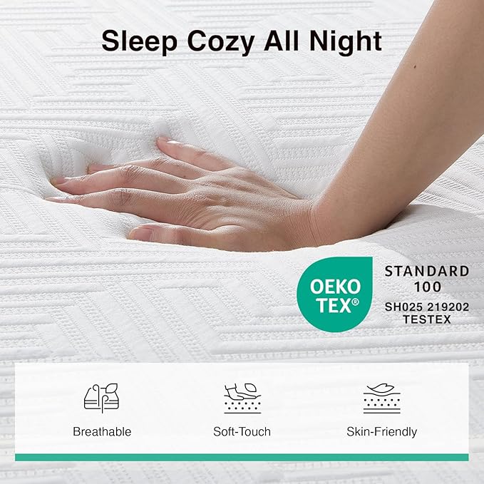 Novilla Twin Mattress 6 Inch, Gel Twin Memory Foam Mattressess in a Box for Supportive & Pressure Relief & Cooling Night Sleep, CertiPUR-US Certified