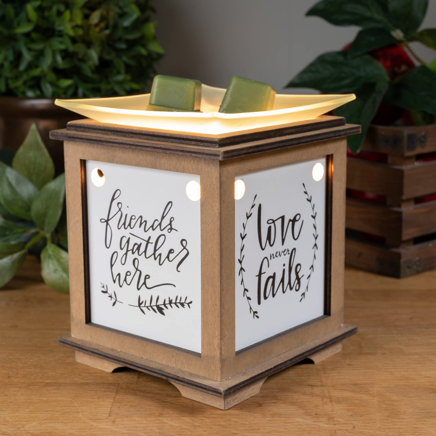 Scentsationals Wax Melt Warmer, Wax Warmer for Scented Wax Melts - Friends Gather Here - Candle Wax Melter for Fragrance Cubes and Tarts