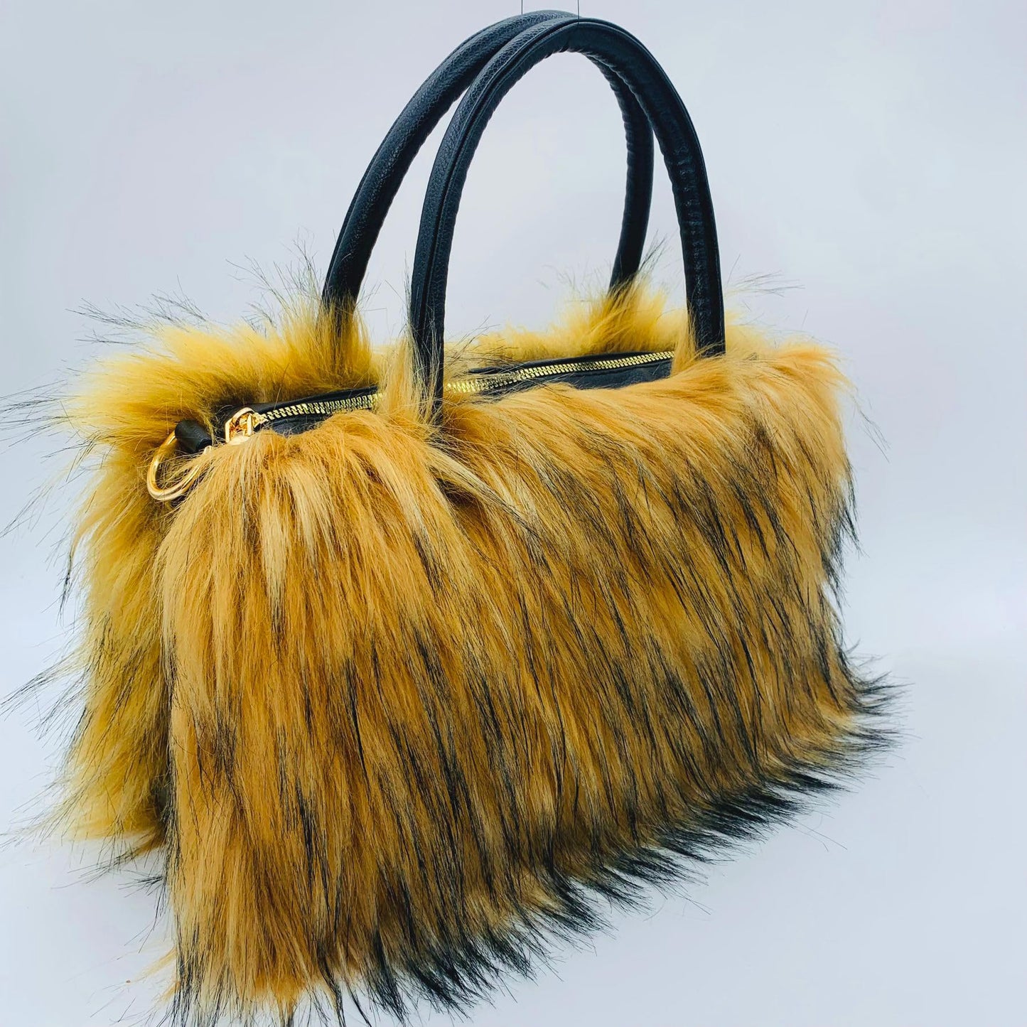 Women's Shoulder Handbags Faux Fur Tote Bag Fluffy Satchel Handbags for Women, Mom, Friends, Bridesmaids (Brown)