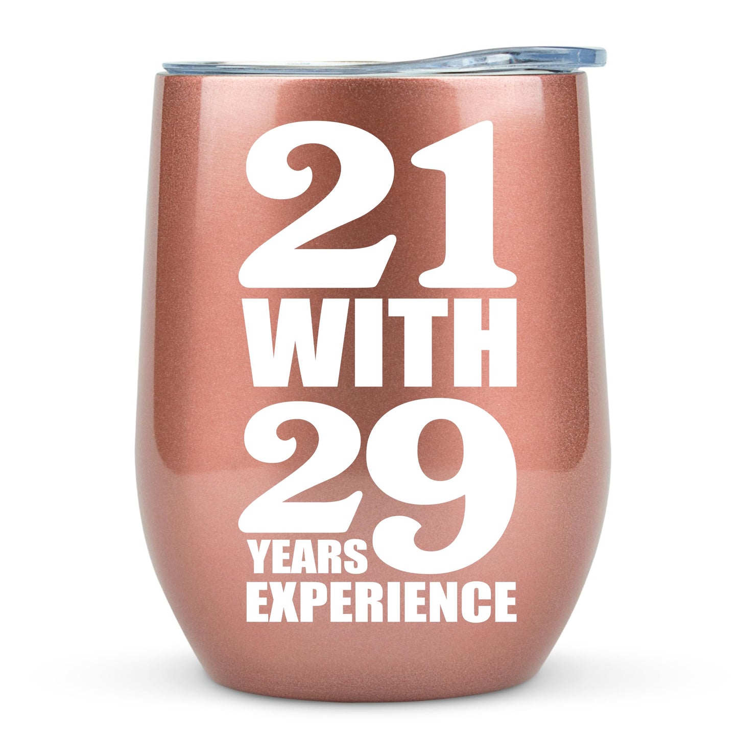 KLUBI 50th Birthday Gifts for Women Funny - 12 Ounce 21 with 29 years Experience Wine Glass 50th Birthday Gifts for Her, 50 Year Old Gift, 1975 Birthday Gifts For Women Turning 50