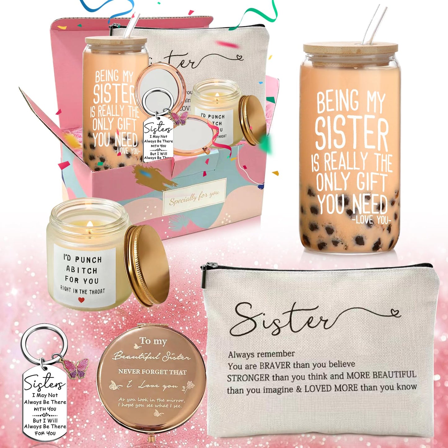 XIENZE-77 Sister Birthday Gifts from Sister, Best Ever Ideas for Little Sisters Set