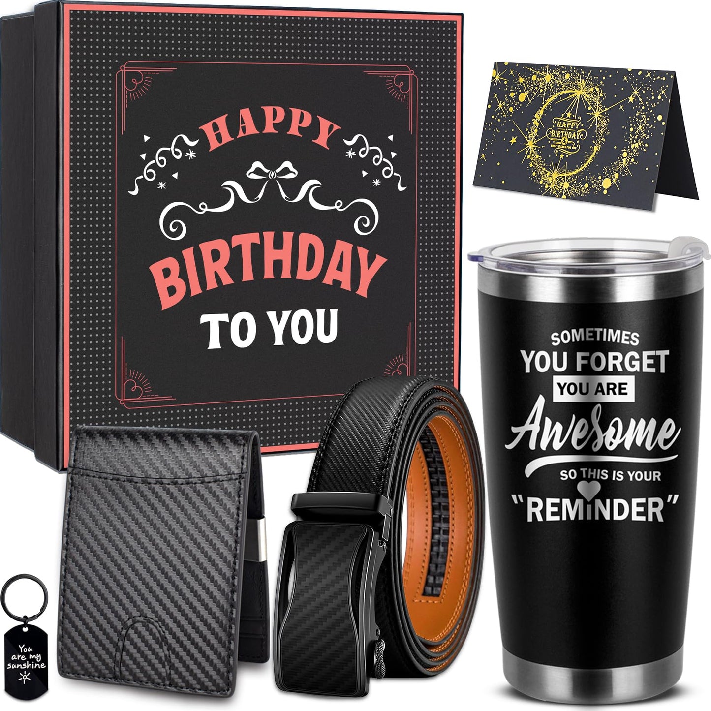 Mkeevee Birthday Gifts for Men: Modern, Fine, Manual Stainless Steel Gift Basket (20 oz, 1 Count)