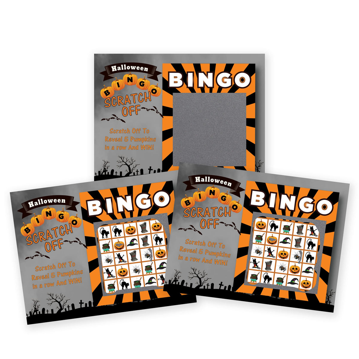 My Scratch Offs - 26 Pack Halloween Bingo Scratch Off Game Cards for Party Favors, Business Promotion, Prizes, Rewards, School Supplies & Family Games - 3x4
