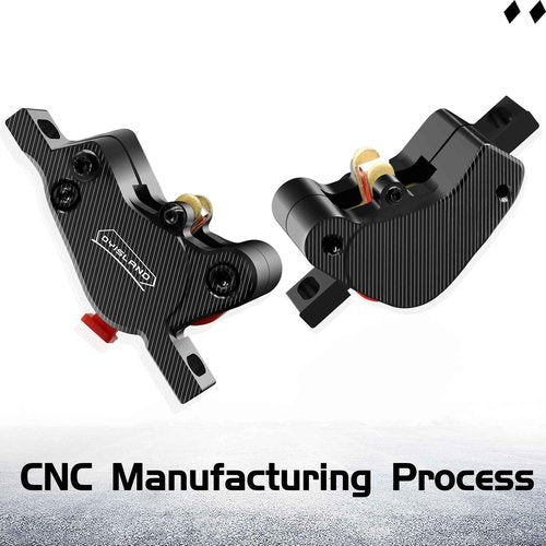 DYISLAND LD-200 2-Pistons Hydraulic Disc Brake Set for ebike,2-PIN Power-Off Electric Bike Hydraulic Brake kit，Hydraulic Brake Kits with mounting Tools and Screws (Black-Front1000mm/Rear1850mm-Set)