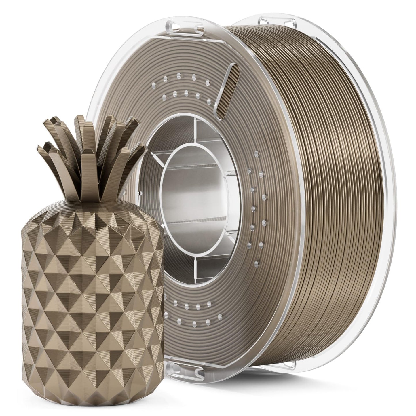ELEGOO Metallic PLA Filament 1.75mm Metallic Gold 1KG, Metal-Like Shiny 3D Printer Filament High Dimensional Accuracy, 1kg Spool