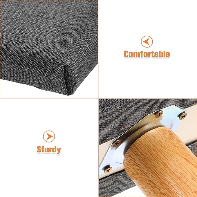 Portable Seiza Bench with Cushion for and Prayer Sturdy Single-Leg Stool for Comfortable Multipurpose Seating for Adults Over Modern Grey Design