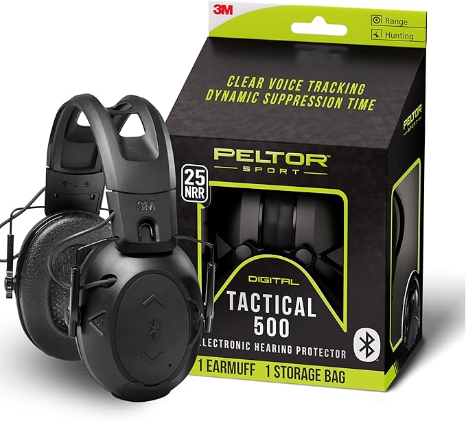 Peltor Sport Tactical 500 Bluetooth Hearing Protection Ear Muffs, 25 dB Noise Reduction Rating, Electronic Hearing Protect...