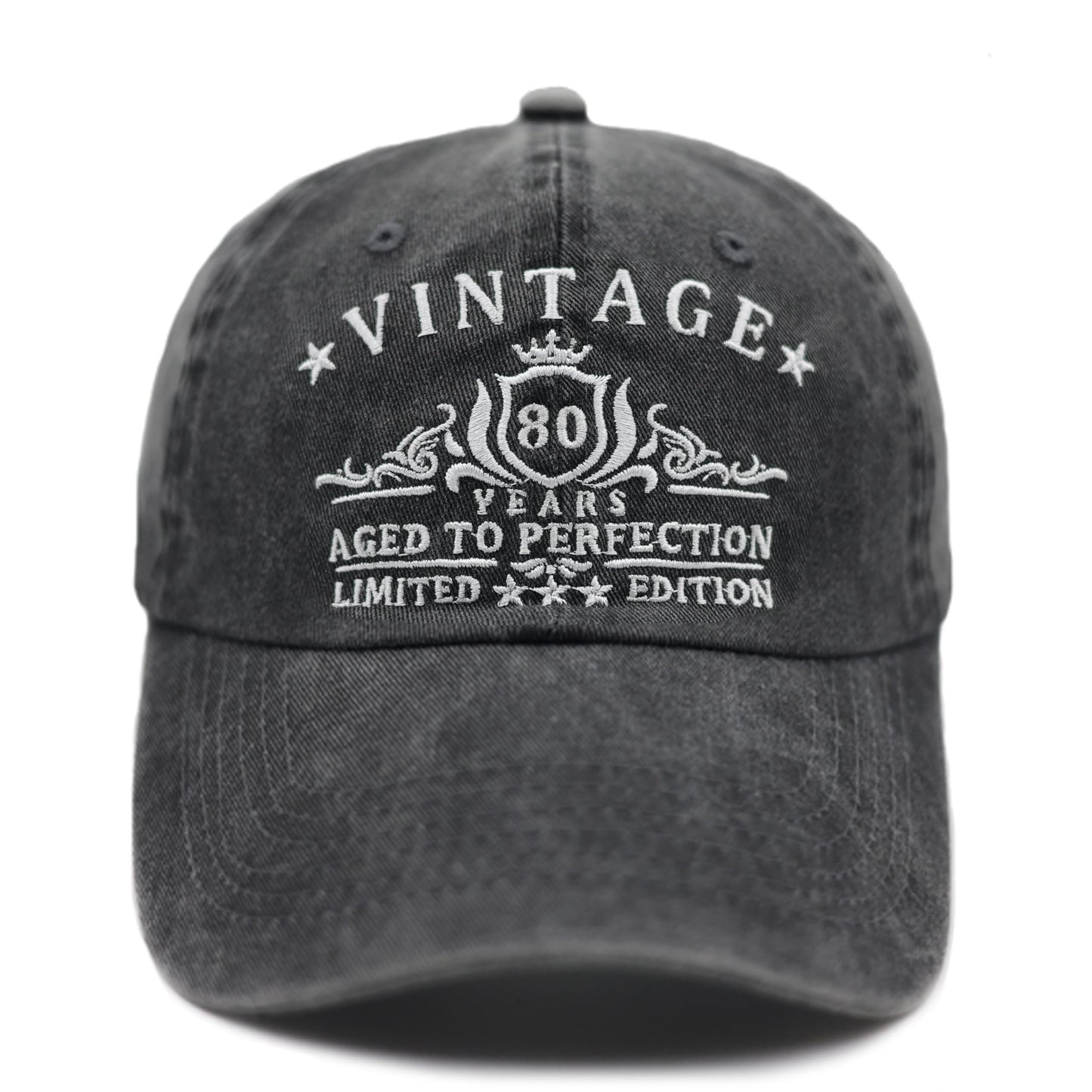 Zxgnreo 80th Birthday Gifts for Men Cotton Baseball Cap Retro Adjustable Dad Hats Birthday Gifts for Men and Women