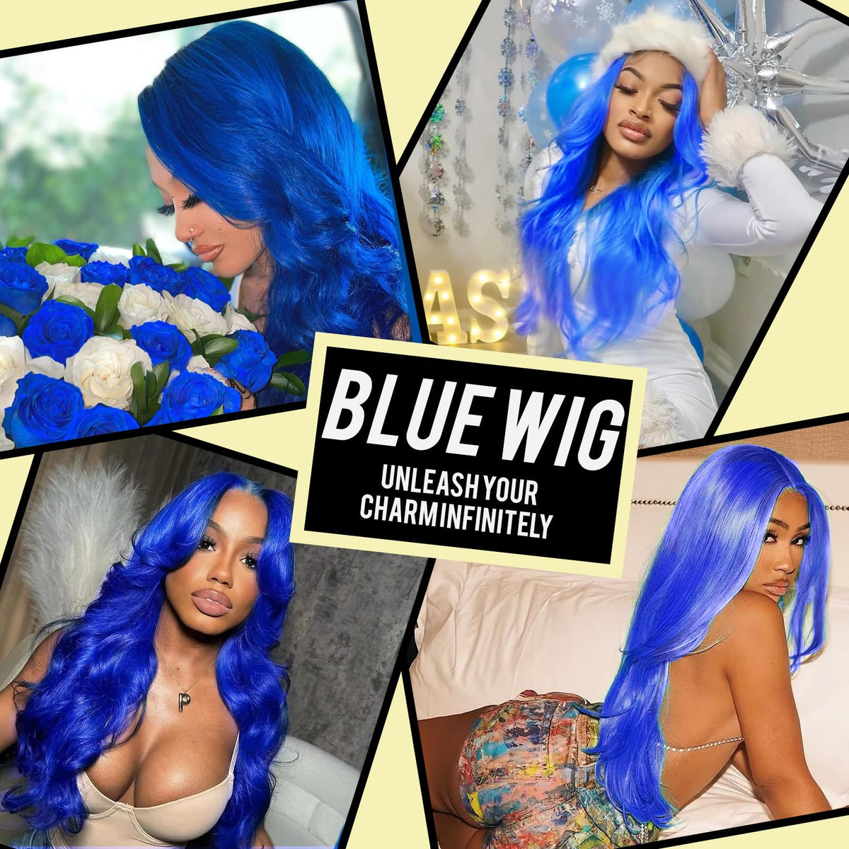 Shciyair Blue Human Hair Wig 30 Inch 13x4 HD Body Wave Lace Front Wigs Human Hair Pre Plucked 200 Density Blue Colored Human Hai