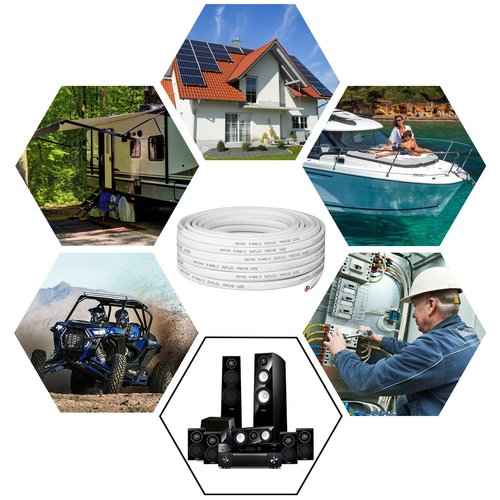 8 Gauge Marine Wire Duplex Marine Grade Wire,8 AWG 40ft Tinned Copper Heavy Duty Sheathed Cable for Boat/Automotive/RV/Camper/Trailer