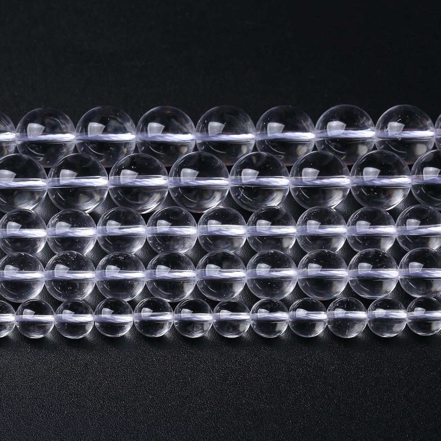 AAAAA Natural Clear White Crystal Quartz Beads Round Loose Spacer Beads for Jewelry Making DIY Bracelets Crystal Energy Healing Power Stone 60pcs 6mm 15 Inch