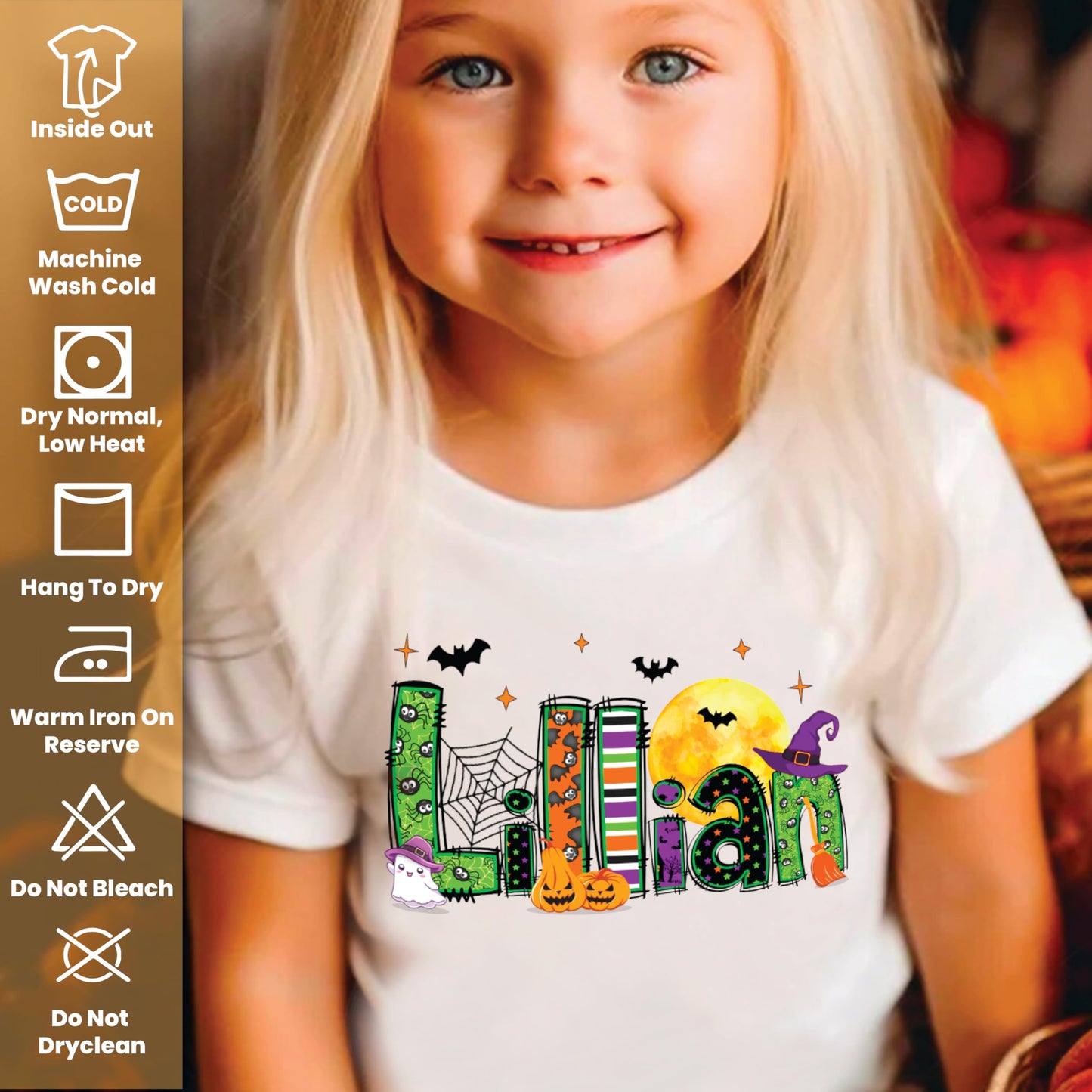Halloween Custom Name Little Pumpkin Witch Youth Costume Shirt, Spooky Ghost Tee
