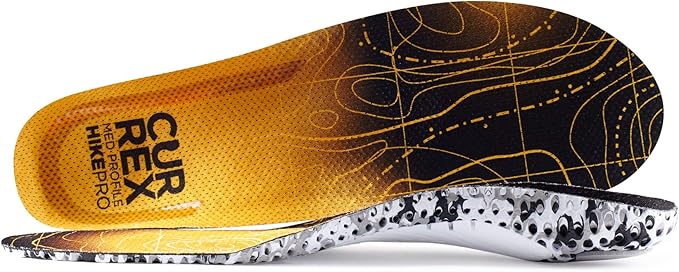CURREX HikePro Insoles for Hiking Boots & Shoes – Shock Absorbing Inserts to Help Reduce Fatigue and Increase Performance – Anti-Slip Heel Surface for Stability – for Men & Women – Medium Arch, XS