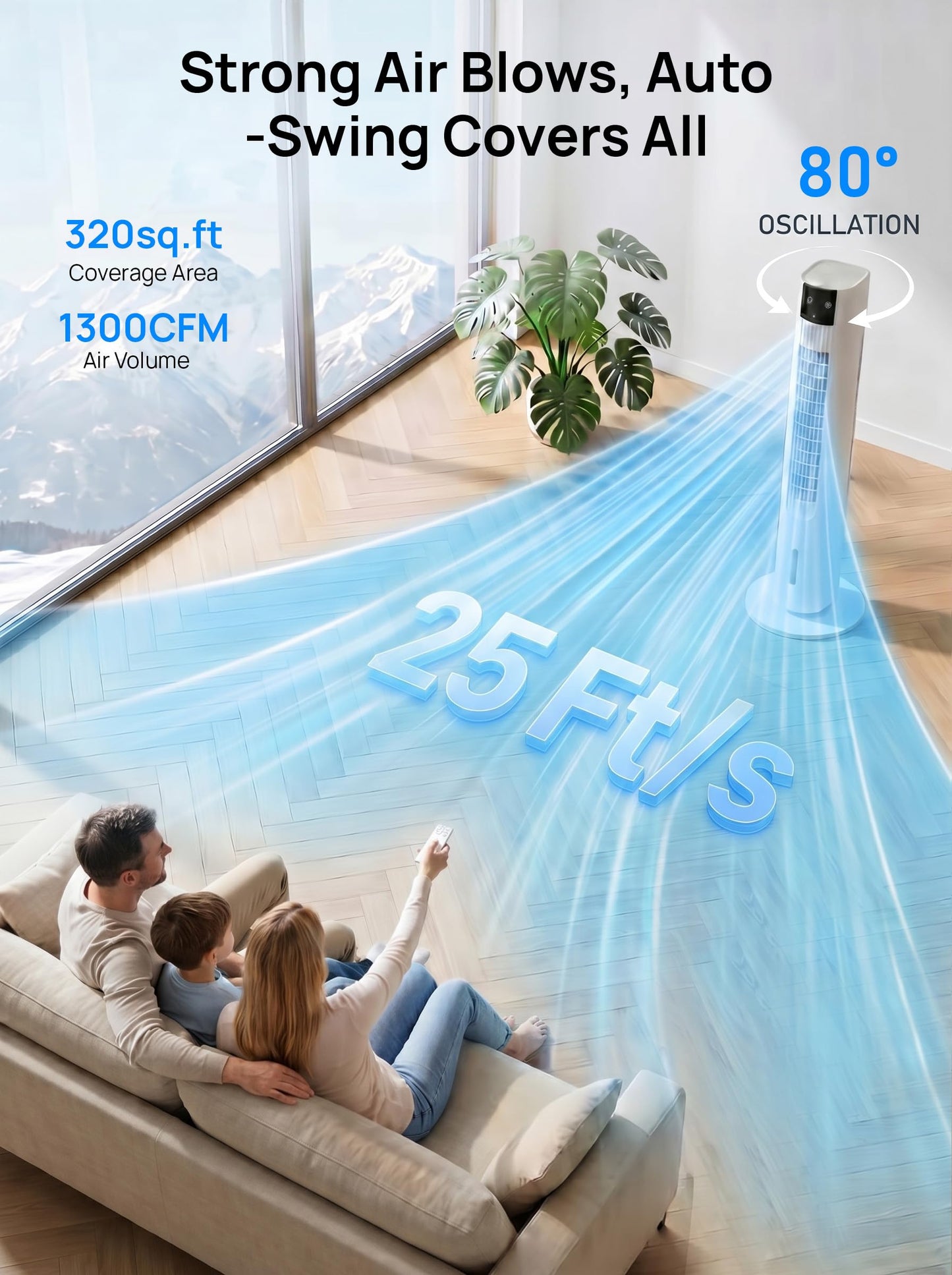 Evaporative Air Cooler, 35" Swamp Cooler, 3-In-1 Cooling Fans that Blows Cold Air, 3 Speeds, 4 Ice Packs, 12H Timer, 80° Oscillation, Remote, Portable Air Conditioners for Room, Bedroom
