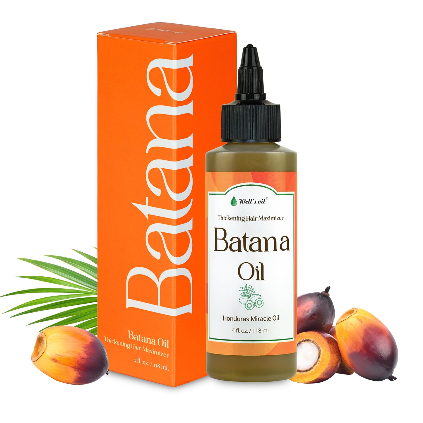 Well's Oil Batana Oil | 4 fl. oz. | 100% Natural Organic Raw Batana from Honduras | Dr. Sebi Approved | Strengthens, Hydrates &