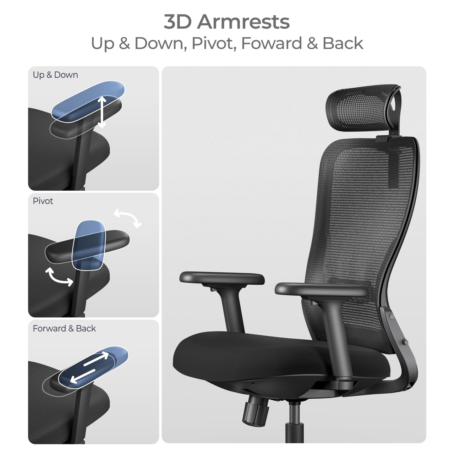 Tervo Model Y | Folding Office Chair for Small Spaces | Gaming Chair for Adults & Kids | Ergonomic Mesh Computer Chair | Foldable Desk Chair Home Work |