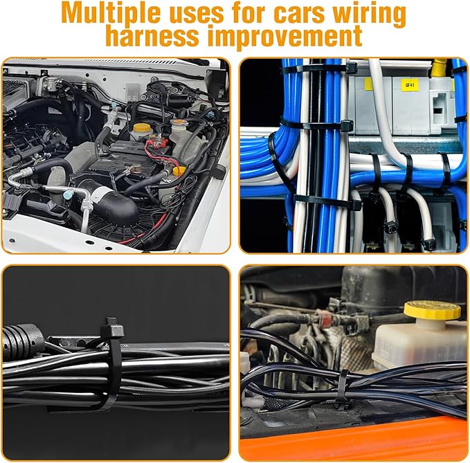 GOOACC Push Mount Cable Zip Ties Heavy Duty Nylon Push Mount 5 Most Popular Sizes Self Locking Cable Strap Assortment for Indoor Outdoor Wire Tying Construction Auto ect -160 Pcs