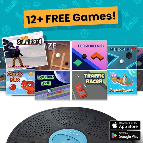GoBalance Play - Smart Balance Board Game with Bluetooth Motion Sensors, Professional Wobble Board with 12 Interactive Games for Fun, Balance training and Home Gym Workout.