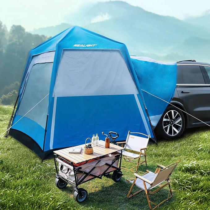 SEALIGHT 4-6 Person SUV Tent, Waterproof Car Tent for Family Trips - Instant Setup Double Layer Waterproof Camping Tents w...