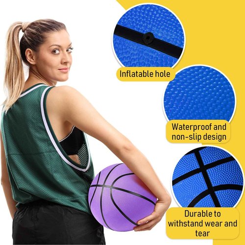 Jerify Size 6 Vibrant Color Basketballs with Textured Surfaces, 12 Pieces, Rubber Material, Suitable for Men, Women and Youth Above 12 Years Old