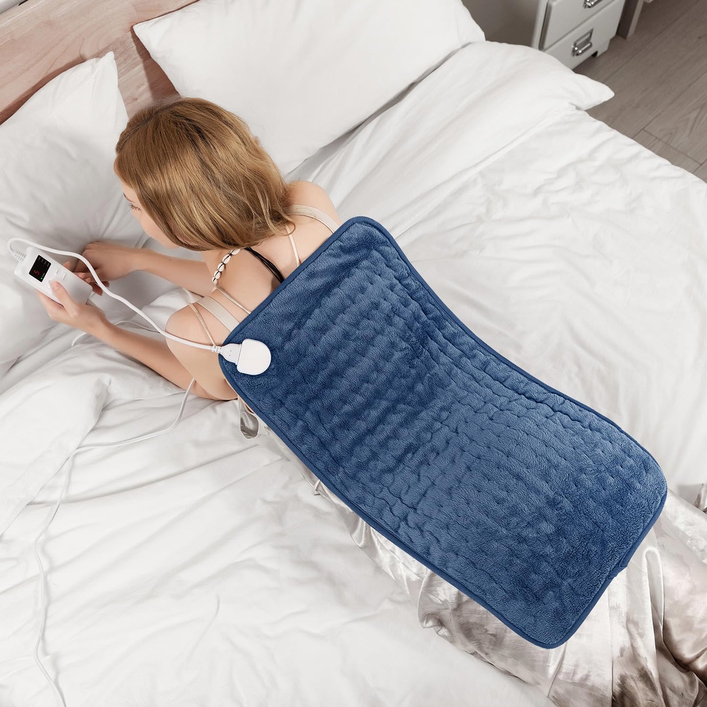 Long Heating Pad for Legs and Back Pain Relief, 33"x17" Electric Heat Wrap with Moist/Dry Option, 6 Heat Settings, Auto Shut-Off, Muscle Recovery Gift for Athletes