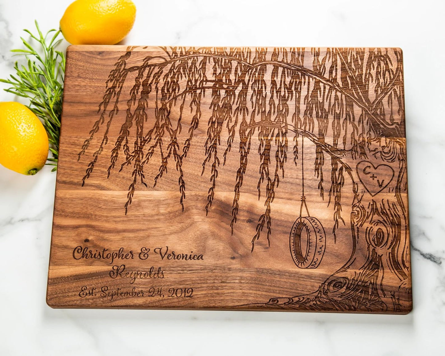Personalized Cutting Board -Willow Tree 9 Year Anniversary Gift or Wedding Gift
