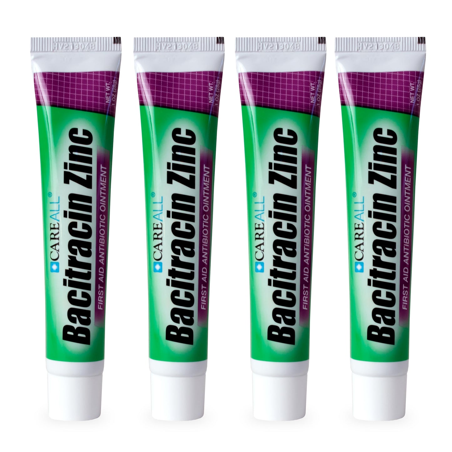 CareAll Bacitracin Antibiotic Zinc Ointment 1oz (4 Pack). First Aid Ointment to Prevent and Heal Infections for Minor cuts, Scrapes and Burns.