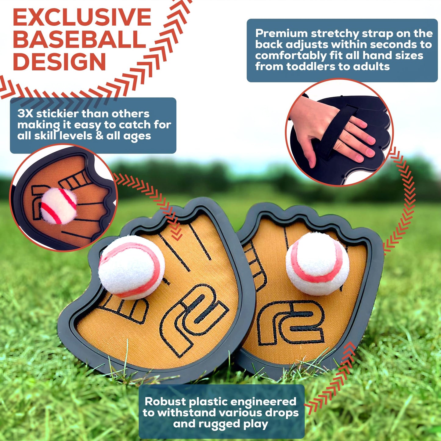 Toss and Catch Ball Set: Fun Ball and Catch Game - Best Baseball Gifts for Boys & Girls - Baseball Glove Kids Toy - Toddler Boy Toys & Birthday Gift Idea for 9 8 7 6 5 4 3 Year Old Boy Birthday Gift