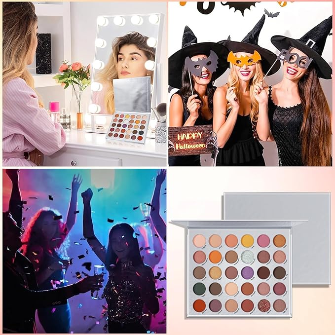 Eyeshadow Palette 30 Pigmented Matte Shimmer Eye Shadow Makeup Palette Glitter Long Lasting Waterproof