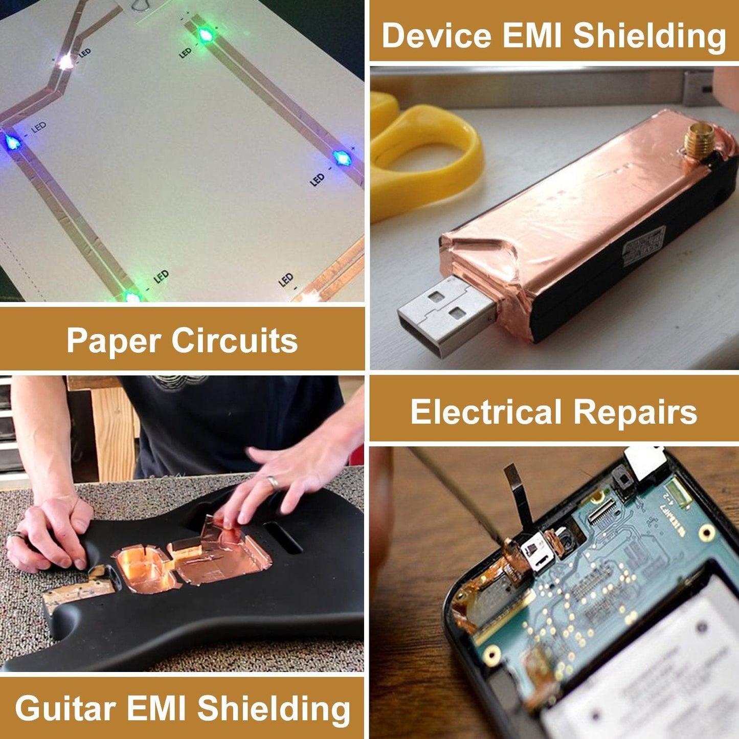 LOVIMAG Copper Tape, Copper Foil Tape (2inch X 33 FT) Metal Conductive Adhesive for Slugs Guitar and EMI Shielding, Crafts, Electrical Repairs, Grounding