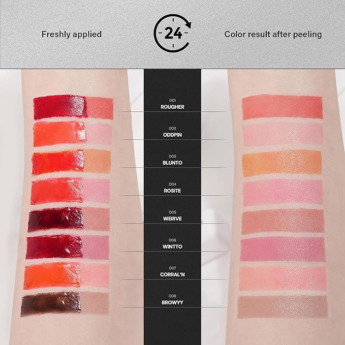 Liptique Korean Lip Stain Peel Off - 24 Hour Long Lasting Lip Tattoo, Waterproof & Transfer Proof, Nourishing & Hydrating Lip Tint for Women, Instant Plumping Lip Tints Peel Off (002 ODDPIN)