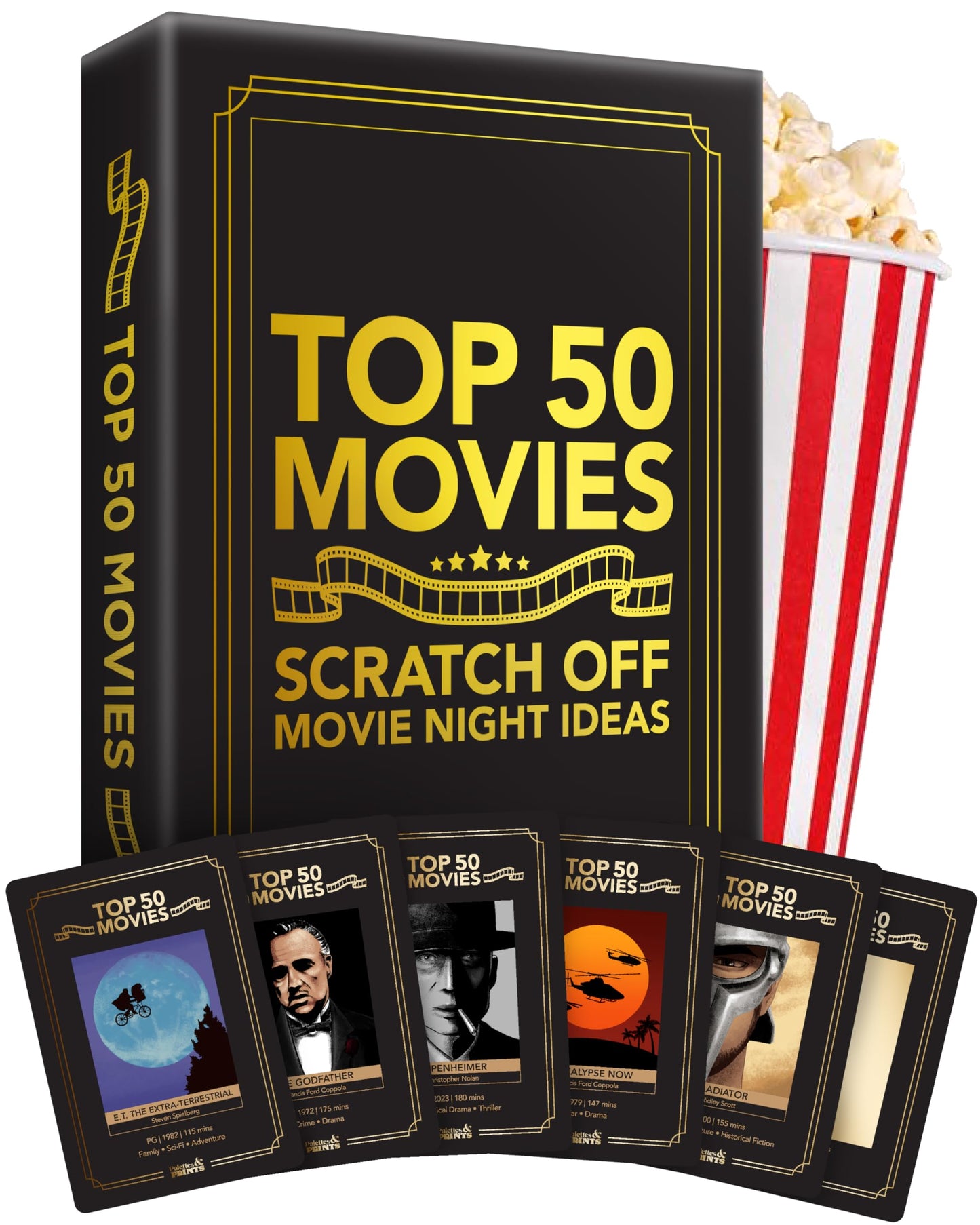 Premium Movie Night Scratch Off Cards – Gifts for Movie Lovers – End Movie Night Indecision With Movies From Top Databases – Stunning Illustrations - Husband Boyfriend Gift - Couples Gift Ideas