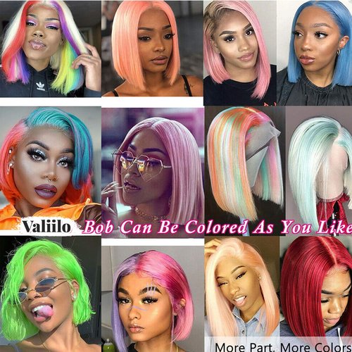 Valiilo 16 Inch Grey Bob Wig Human Hair 13x4 HD Lace Front Wigs Human Hair Pre Plucked with Baby Hair Glueless Bob Wig Human Hair 180% Density