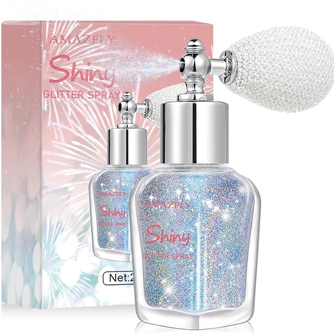 Hair and Body Glitter Spray, Shimmering Powder Sparkle Powder Makeup, Glitter Loose Sparkle Makeup for Body Highlighter,Fe...
