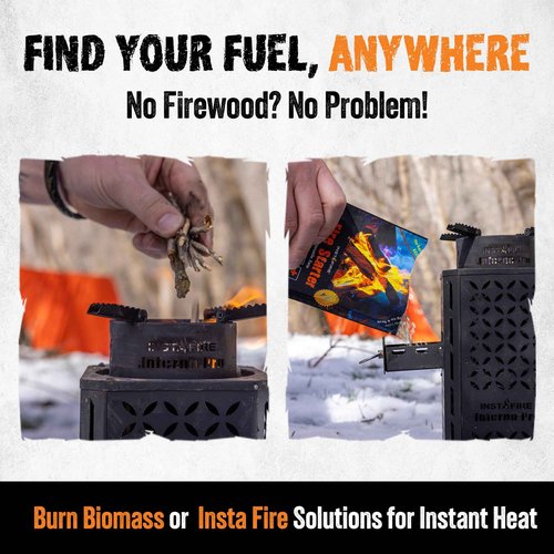 InstaFire Inferno Pro Outdoor Biomass Stove, Reaches 1,200 Degrees Fahrenheit, Outdoor Cooking, Compact Cooking Stove, Camp Stove, Survival Stove Portable Kit, Off-Grid, Biomass Portable Stove