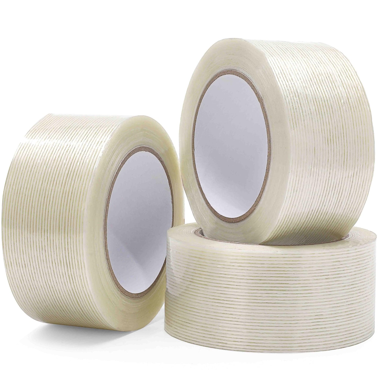 Valley'sYuMiao 3Pack, Mono Filament Strapping Tape, 2in×35yds, 105yds Total, Fiberglass Reinforced Packing, Heavy Duty Wearproof Tape, Extra Thickness 5.5 mils
