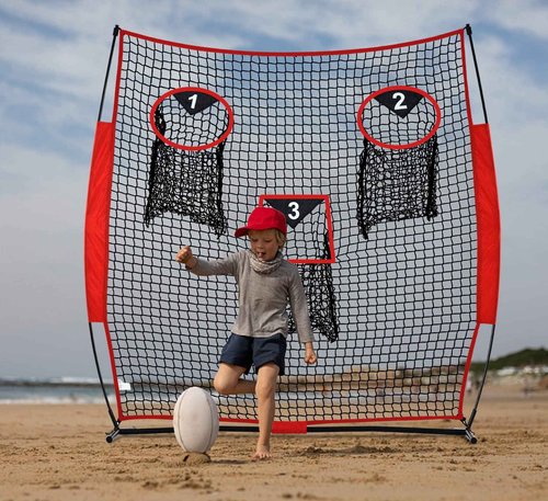 Mini Tang Football Throwing Net -6FT x 6FT Quarterback Passing Target Net with 3 Catch Zones Training to Improve Passing Accuracy Youth & Adult