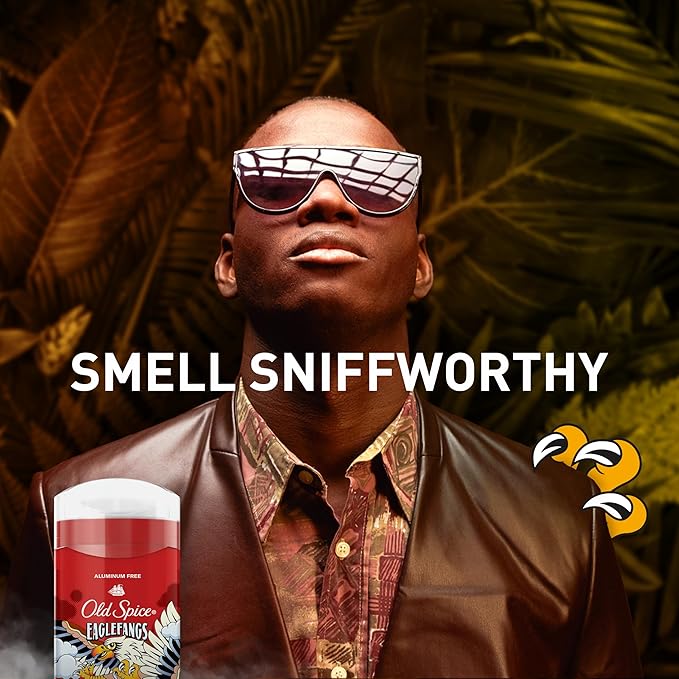 Old Spice Aluminum Free Deodorant for Men, 24/7 Odor Protection, 24/7 Freshness & Lasting Scent, Goes on Clear, Eaglefangs with Fresh Cloud Scent, 3.0 oz (Pack of 3)