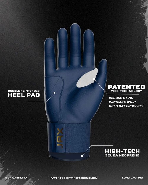JAX Batting Gloves | Shadow Navy | Strap Cuff