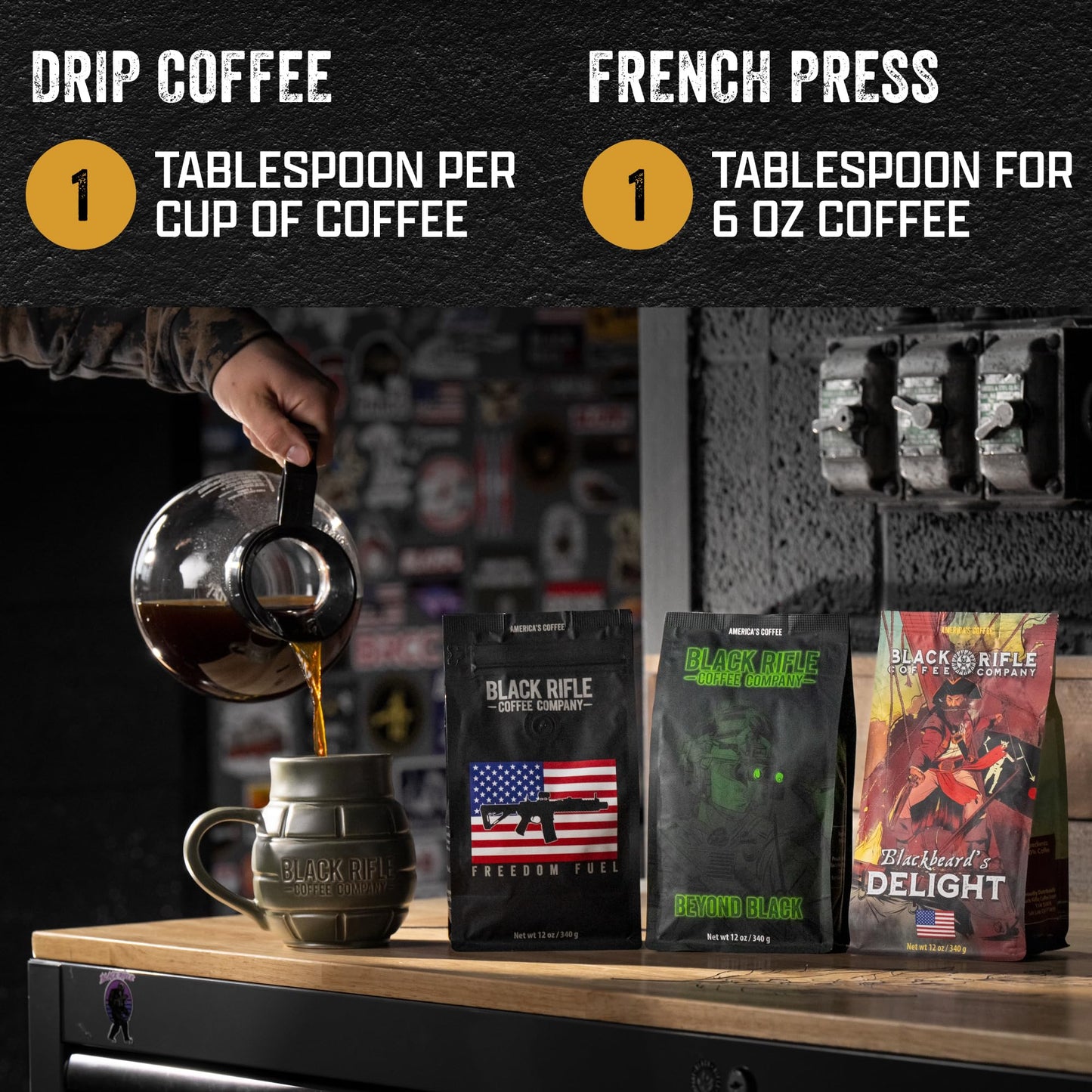 Black Rifle Coffee Company Beyond Black, 12oz Bag, Whole Bean Dark Roast - Roasted Blend Made from Arabica Beans - Colombian & Brazilian Beans - Veteran Founded & American Made