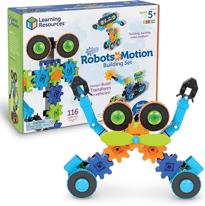 Learning Resources Gears Gears Gears Robots In Motion - Building Toys, STEM Activities, Fine Motor Skills, Toddler Constru...