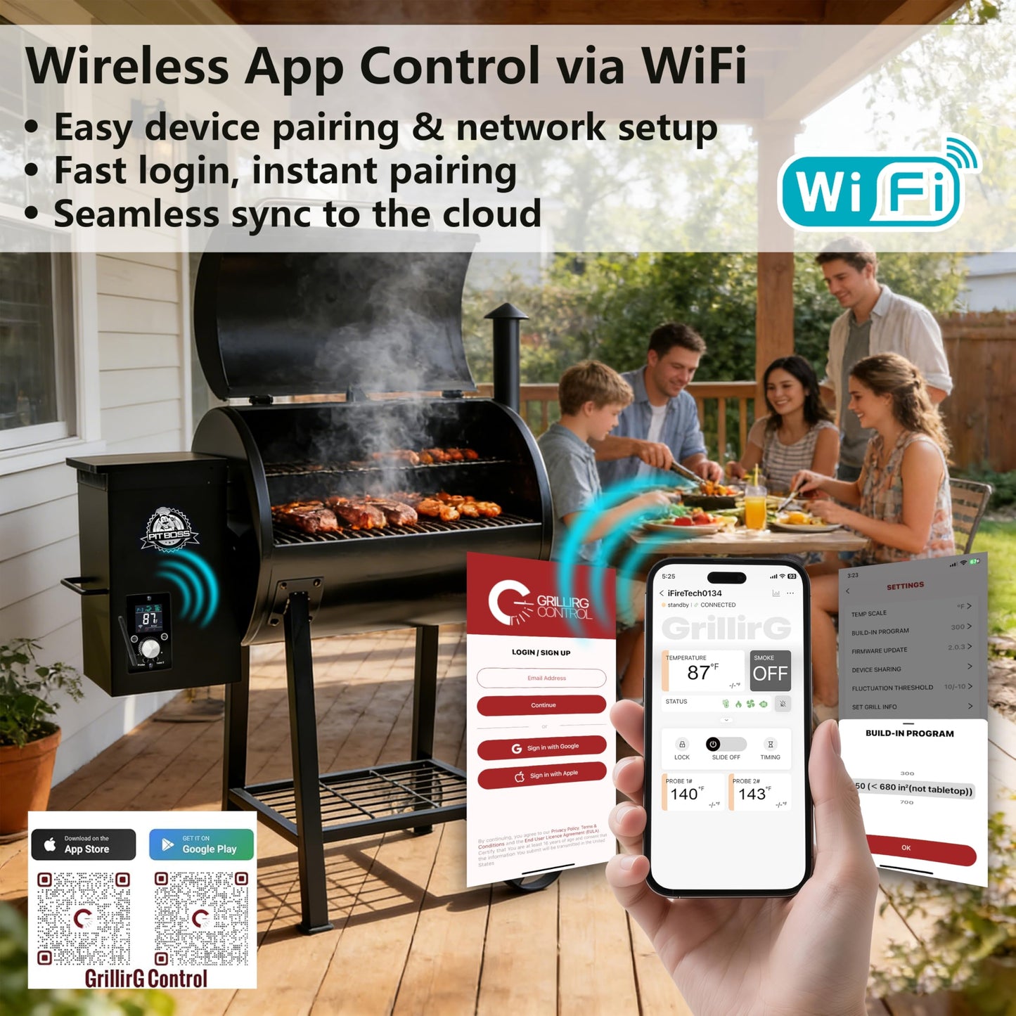 Smart WiFi Universal PID Temperature Control Board with APP Smart Control for Pit Boss, Traeger, Z Grills & Smokers – Digital Grill Controller Replacement