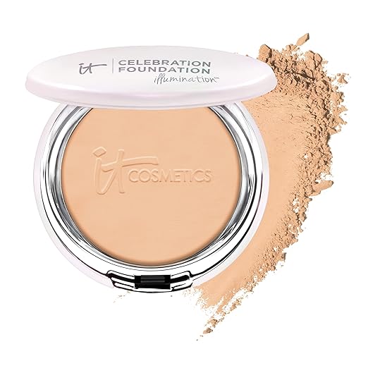 IT Cosmetics Celebration Foundation Illumination - Full-Coverage, Anti-Aging Powder Foundation - Blurs Pores, Wrinkles & I...