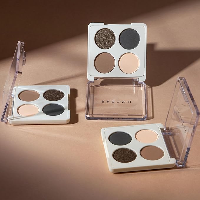 HALEYS Re-play Just Drinks Eyeshadow Quad, Essential Smokey Eye Palette, User-Friendly, Longwear, Pigmented, Buildable, Blendable, Talc-Free, V + CF