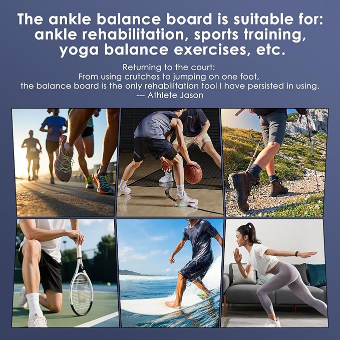 YDMADE Ankle Balance Board - Non-Slip Balance Board for Physical Therapy, Fast Injury Recovery & Core Strength - 300lbs Capacity - Ideal for Athletes, Seniors & Home Use