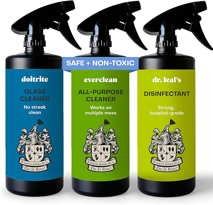 Multipurpose Cleaning Spray Kit, Powerful Natural All Purpose Cleaners Designed For Kitchen, Glass And All Surfaces, Ideal For Everyday Bathroom Cleaning Supplies And Household Use 48oz (3 Pack)